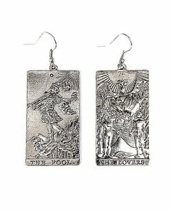 Budget 😀 Fool and Lovers Tarot Card Dangle Earrings ⌛