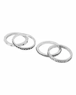 Best Pirce 🤩 Multi-Pack Antique Silver Moon Star Rings 9 Pack 👏 -Playboy Shop 03649787 b