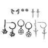 Best Pirce 🥰 Multi-Pack Pentagram and Dragon Hoop and Stud Earrings – 6 Pair ❤️ -Playboy Shop 03649910 a