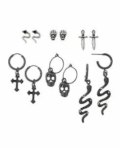 Best Sale ✨ Snake Cross Skull Earrings - 6 Pair 💯