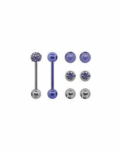 Brand new 💯 Multi-Pack Purple and Silvertone Barbells with Extra Balls - 14 Gauge 🔔