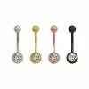 Outlet ✔️ Multi-Pack Metallic Gem-Effect Belly Rings 4 Pack - 14 Gauge 🎉 -Playboy Shop 03655891 a