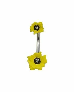 Coupon β Yellow Double Flower Belly Ring - 14 Gauge π