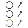 Brand new 🎁 Multi-Pack CZ Rainbow Hoop Nose Rings and Bone Nose Rings 6 Pack - 20 Gauge 🎁 -Playboy Shop 03656097 a