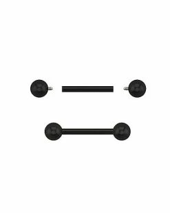 Best Sale 😀 Black Nipple Barbells - 14 Gauge 🎉