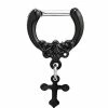 Top 10 😀 Black Cross Dangle Septum Ring - 16 Gauge 👍 -Playboy Shop 03656535 a