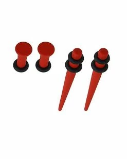 Coupon ✔️ Multi-Pack Matte Red Acrylic Tapers and Plugs 2 Pair - 6 Gauge 😍 -Playboy Shop 03659919 b
