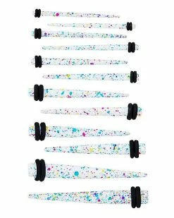 Brand new 🎁 Multi-Pack Acrylic Splatter Tapers 6 Pair - 14-4 Gauge 😉
