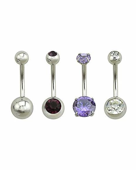 Budget π Multi-Pack CZ and Silvertone Belly Rings 4 Pack - 14 Gauge π₯° 3 Budget π Multi-Pack CZ and Silvertone Belly Rings 4 Pack - 14 Gauge π₯°