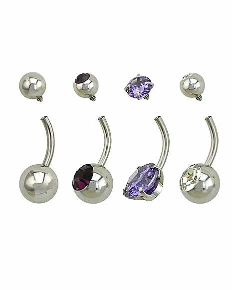 Budget π Multi-Pack CZ and Silvertone Belly Rings 4 Pack - 14 Gauge π₯° 4 Budget π Multi-Pack CZ and Silvertone Belly Rings 4 Pack - 14 Gauge π₯° - Image 2