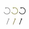 Flash Sale 👍 Multi-Pack CZ Goldtone Silertone Black Hoop Nose Rings and Bone Nose Rings 6 Pack - 20 Gauge 🔥 -Playboy Shop 03661477 a