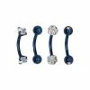 Promo 🧨 Multi-Pack CZ Blue Curved Barbells 4 Pack - 16 Gauge 🔔