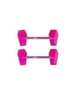 New 𧨠Pink Glow In The Dark Coffin Nipple Barbells - 14 Gauge π 5 New 𧨠Pink Glow In The Dark Coffin Nipple Barbells - 14 Gauge π -Playboy Shop 03662103 b