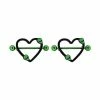 Hot Sale 🔥 Black and Green Heart Nipple Barbells - 14 Gauge 🌟 -Playboy Shop 03662178 a