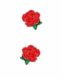 Cheapest 😍 Red Rose Fake Plugs - 18 Gauge 🎉