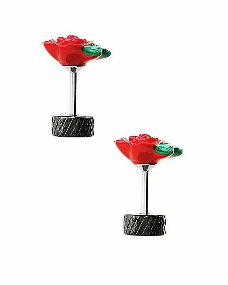 Cheapest π Red Rose Fake Plugs - 18 Gauge π 6 Cheapest π Red Rose Fake Plugs - 18 Gauge π - Image 4