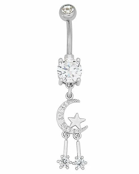 Hot Sale π― CZ Crescent Moon Dangle Belly Ring β 14 Gauge π 3 Hot Sale π― CZ Crescent Moon Dangle Belly Ring β 14 Gauge π