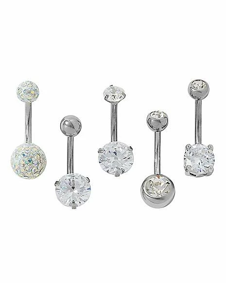 Wholesale π₯ Multi-Pack CZ Ball Belly Rings 5 Pack β 14 Gauge π 3 Wholesale π₯ Multi-Pack CZ Ball Belly Rings 5 Pack β 14 Gauge π