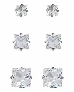 Cheapest 🔔 Multi-Pack CZ Stud Earrings – 3 Pair 🤩
