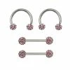 Outlet π Multi-Pack CZ Pink Nipple Barbells and Horseshoe Rings 2 Pair - 14 Gauge π 1 Outlet π Multi-Pack CZ Pink Nipple Barbells and Horseshoe Rings 2 Pair - 14 Gauge π -Playboy Shop 03663143 a
