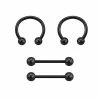 Outlet 👏 Multi-Pack Black Nipple Barbell and Ring - 14 Gauge ❤️ -Playboy Shop 03663150 a