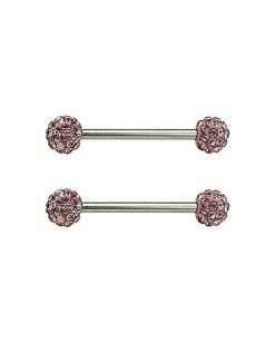 Buy 😀 Pink Barbell Nipple Rings – 14 Gauge 🛒