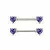 Flash Sale 👏 CZ Purple Heart Barbells - 14 Gauge 👏 -Playboy Shop 03663234 a