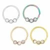 Discount 🌟 Multi-Pack Trio Gem Hoop Nose Rings 4 Pack - 20 Gauge 👏