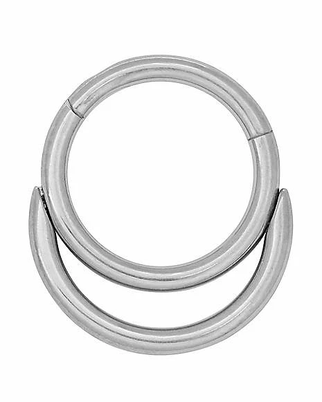 New β Double Hoop Hinged Septum Ring - 16 Gauge π 3 New β Double Hoop Hinged Septum Ring - 16 Gauge π