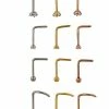 Deals 😍 Multi-Pack CZ L -Bend Nose Ring 12 Pack – 20 Gauge ❤️ -Playboy Shop 03663457 a