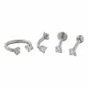 Hot Sale 🎉 Multi-Pack CZ Labret, Eyebrow, and Cartilage Rings 4 Pack – 16 Gauge 😍 -Playboy Shop 03663614 a