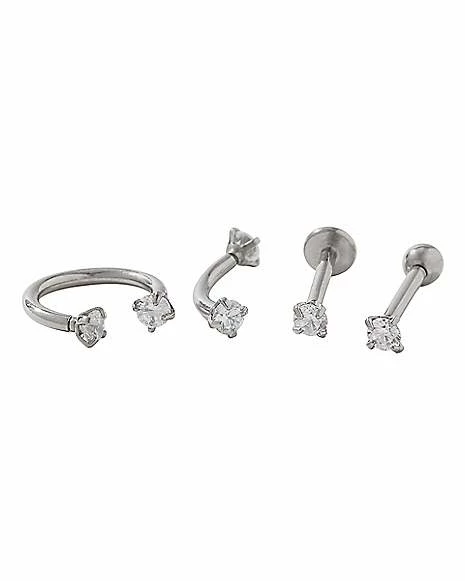Hot Sale π Multi-Pack CZ Labret, Eyebrow, and Cartilage Rings 4 Pack β 16 Gauge π 3 Hot Sale π Multi-Pack CZ Labret, Eyebrow, and Cartilage Rings 4 Pack β 16 Gauge π