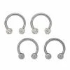 Deals 🤩 Multi-Pack CZ Horseshoe Rings 4 Pack – 16 Gauge ⭐ -Playboy Shop 03664992 a