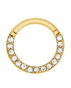 Best Pirce 💯 Goldtone CZ Hinged Hoop Nose Ring - 16 Gauge ❤️