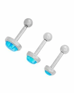 Top 10 ✨ Multi-Pack Blue Opal-Effect Cartilage Earring 3 Pack – 16 Gauge ✔️