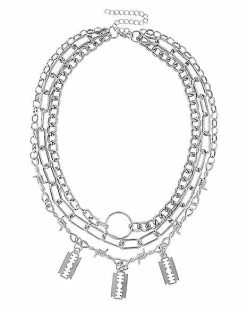 Wholesale ❤️ Barbed Wire and Razor Multi Chain Necklace 🎉