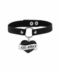 Buy 🔥 O Ring Go Away Heart Charm Choker Necklace 🌟