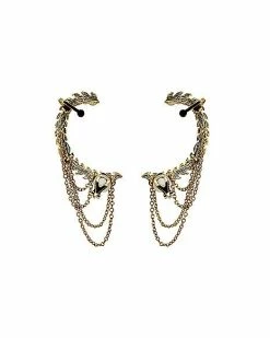 Best Sale 😉 Goldtone Laurel Wreath Chain Ear Cuffs ✨ -Playboy Shop 03665601 b
