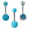 Best deal 🤩 Multi-Pack Blue CZ Belly Rings 3 Pack – 14 Gauge 🤩 -Playboy Shop 03665890 a