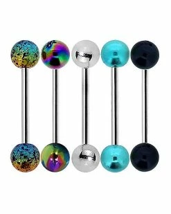 Flash Sale 🎁 Multi-Pack Splatter and Metallic Multi-Color Barbells 5 Pack - 14 Gauge ❤️