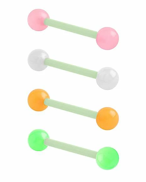 Hot Sale π Multi-Pack Glow in the Dark Barbells 4 Pack - 14 Gauge 𧨠3 Hot Sale π Multi-Pack Glow in the Dark Barbells 4 Pack - 14 Gauge π§¨