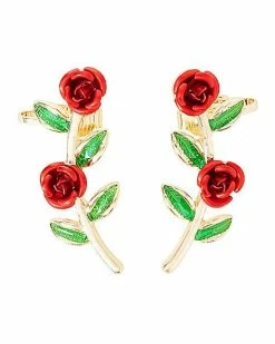 Cheap ⌛ Red Double Roses Ear Cuff ⭐