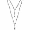 Outlet 😉 Silvertone Layered Dagger Necklace 😍 -Playboy Shop 03666542 a