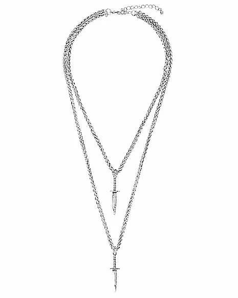 Outlet π Silvertone Layered Dagger Necklace π 4 Outlet π Silvertone Layered Dagger Necklace π - Image 2