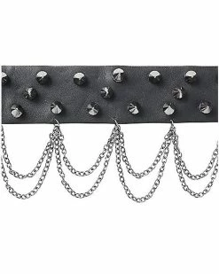 Budget 😉 Black Spike and Chain Collar Choker Necklace 🌟