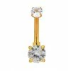 Wholesale 👍 Goldtone CZ Double Gem Effect Belly Ring - 14 Gauge 👏 -Playboy Shop 03666658 a