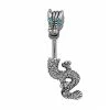 New π Silvertone Dragon Banana Belly Ring - 14 Gauge π 1 New π Silvertone Dragon Banana Belly Ring - 14 Gauge π -Playboy Shop 03666674 a
