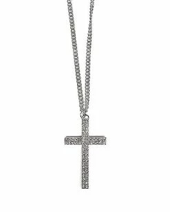 Deals 😍 Silvertone Cross Curb Chain Necklace 🔔