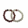 Discount 😉 Brown and Cream White Long Distance Beaded Bracelets - 2 Pack 🎁 -Playboy Shop 03672144 a