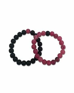 Brand new 🔥 Black and Pink Long Distance Beaded Bracelets – 2 Pack 🧨